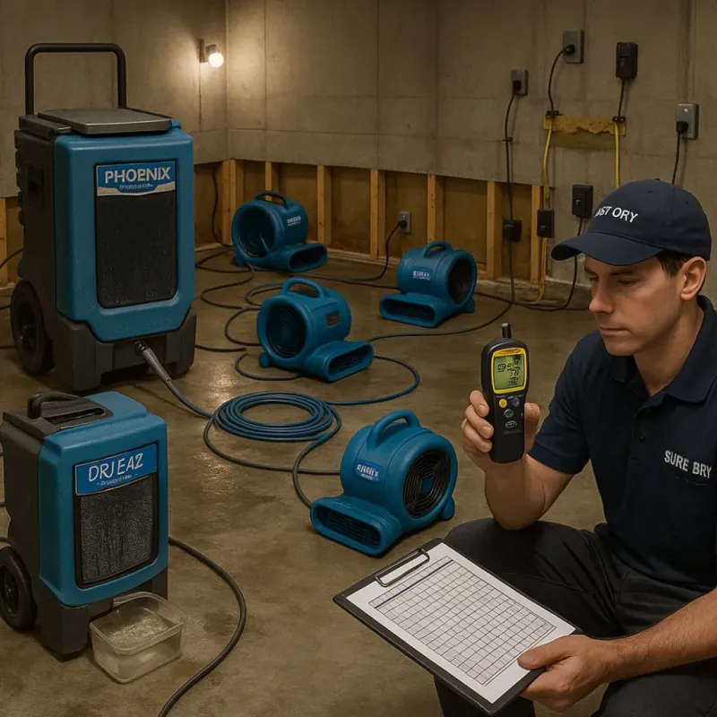 Structural Drying and Dehumidification process in Horseheads North, NY